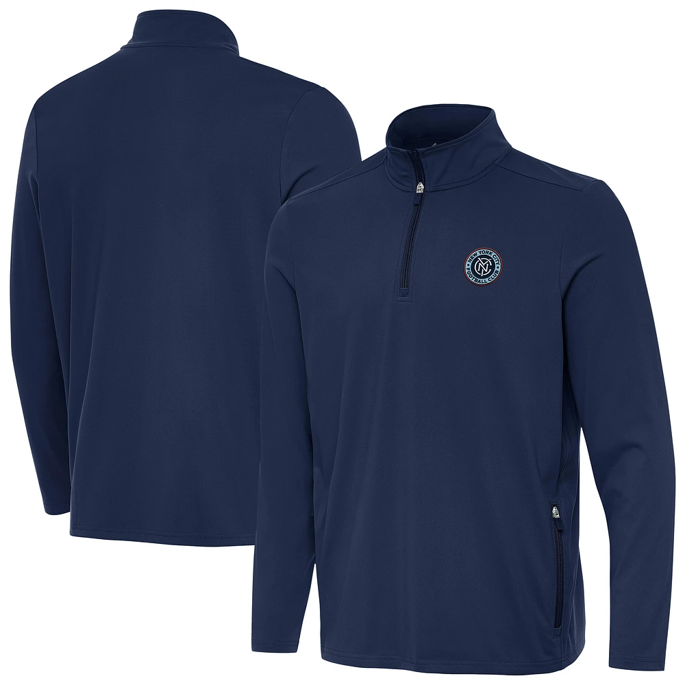 Men's Antigua Navy New York City FC Perilous Quarter-Zip Top