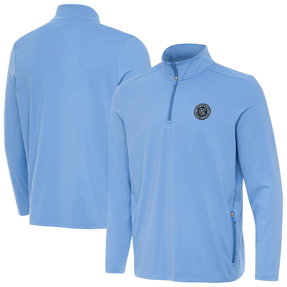 Men's Antigua Powder Blue New York City FC Perilous Quarter-Zip Top