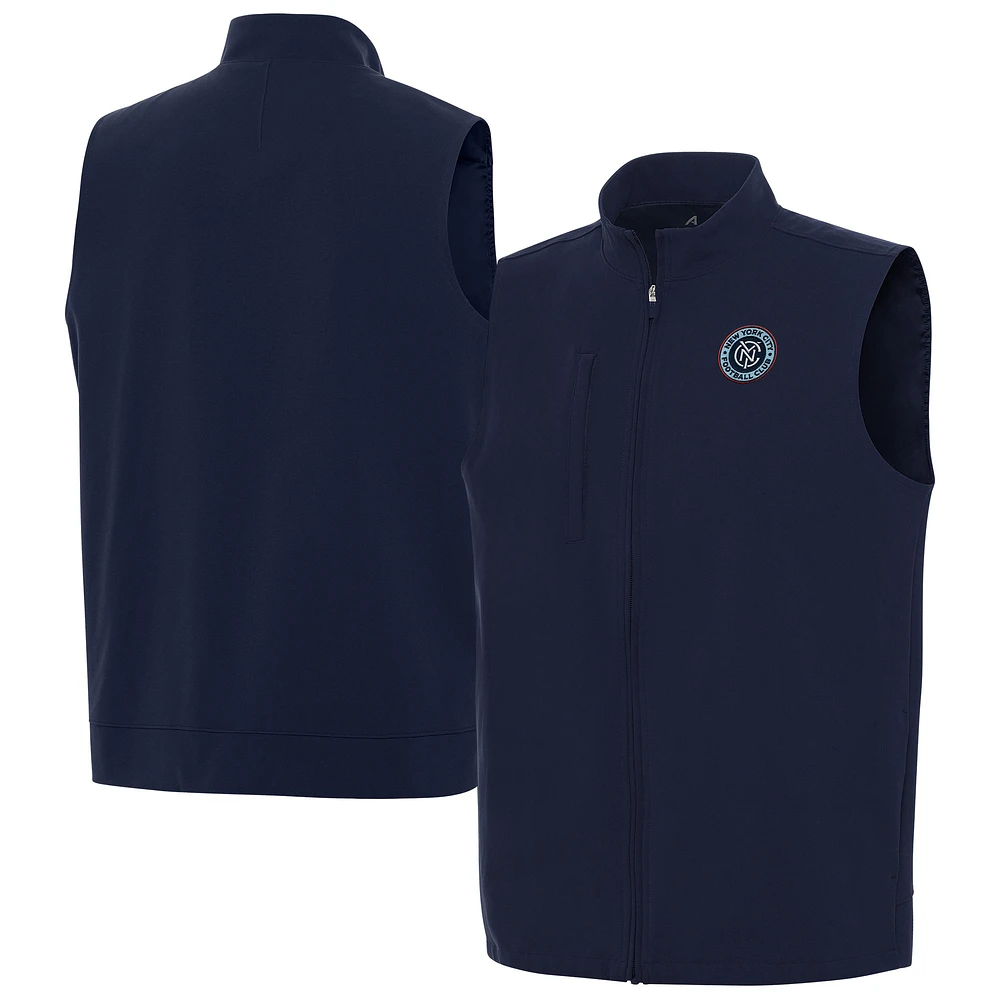 Men's Antigua Navy New York City FC Regard Full-Zip Vest