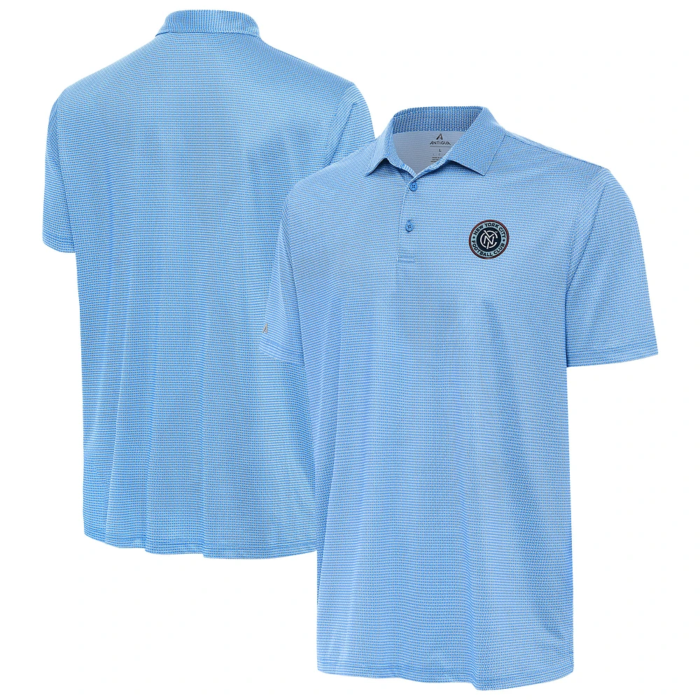 Men's Antigua White/Sky Blue New York City FC Rings Polo