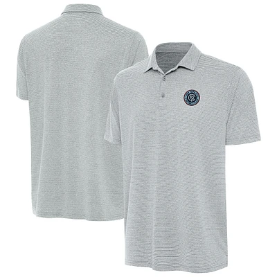 Men's Antigua Heather Gray New York City FC Scheme Polo