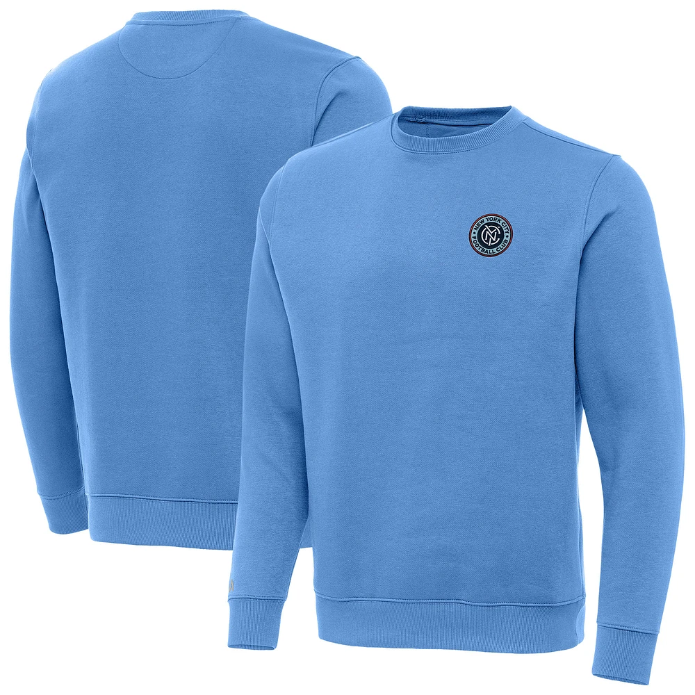 Men's Antigua Powder Blue New York City FC Victory Pullover Sweatshirt