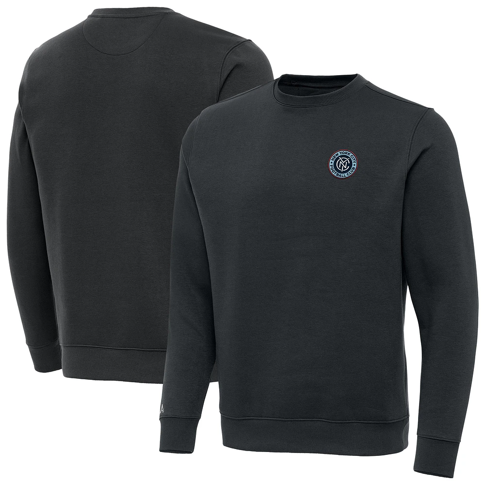 Men's Antigua Charcoal New York City FC Victory Pullover Sweatshirt
