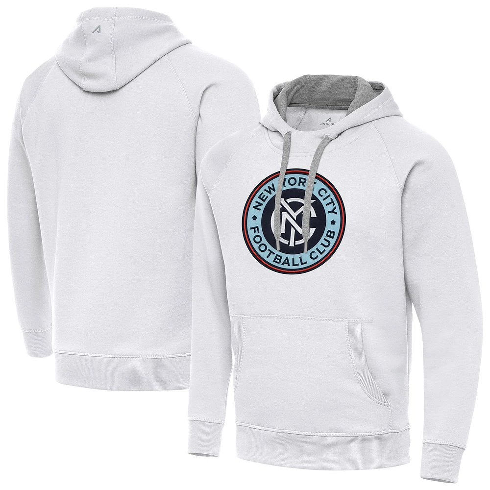 Men's Antigua New York City FC Victory Fleece Raglan Pullover Hoodie