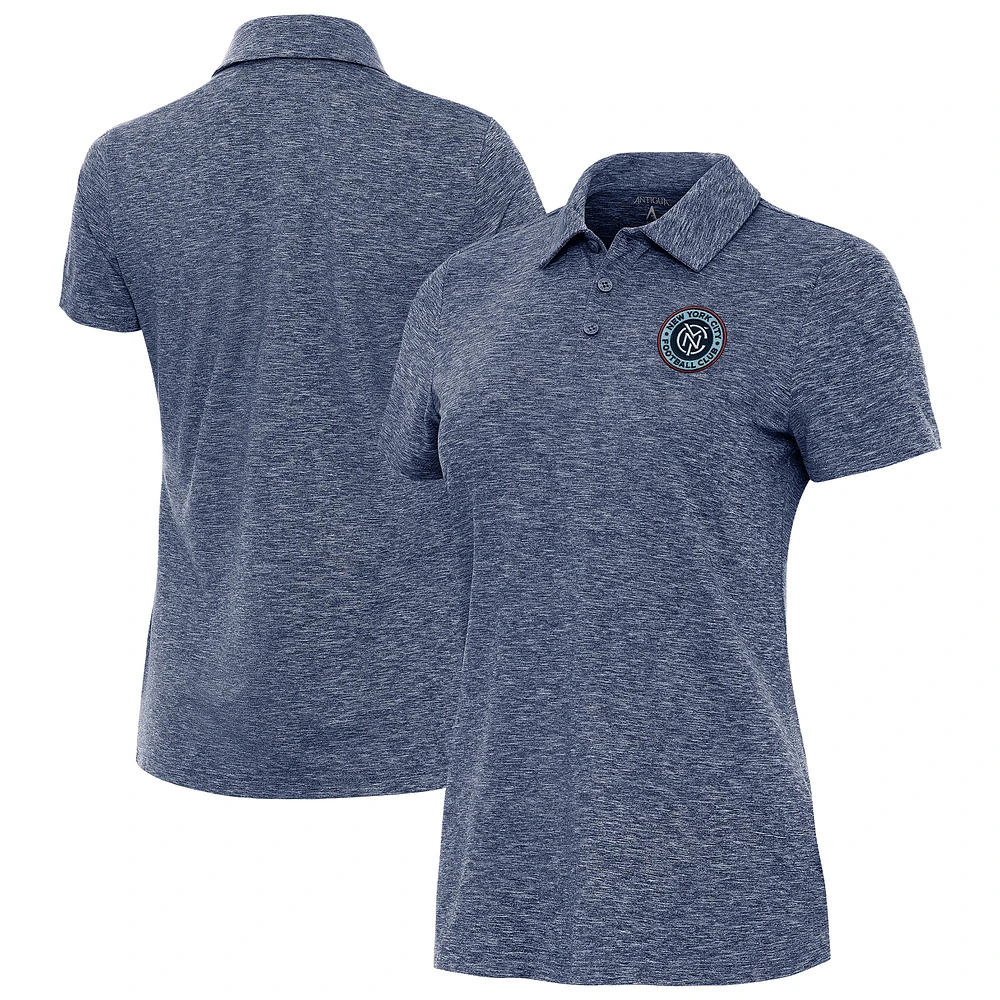 Women's Antigua Heather Navy New York City FC Matter Polo