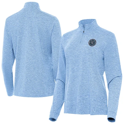 Women's Antigua Sky Blue New York City FC Mentor Quarter-Zip Top