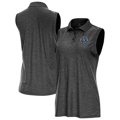 Women's Antigua Heather New York City FC Recap Sleeveless Polo