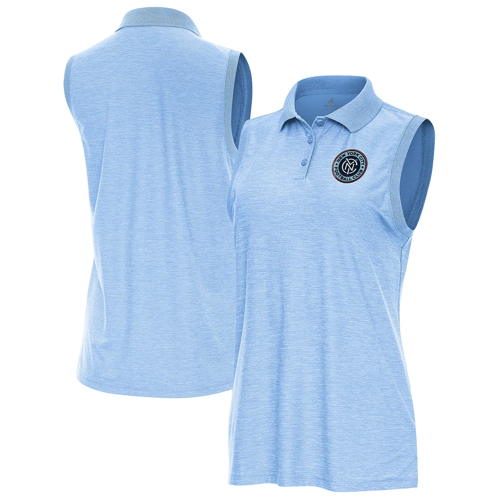 Women's Antigua Sky Blue New York City FC Recap Sleeveless Polo