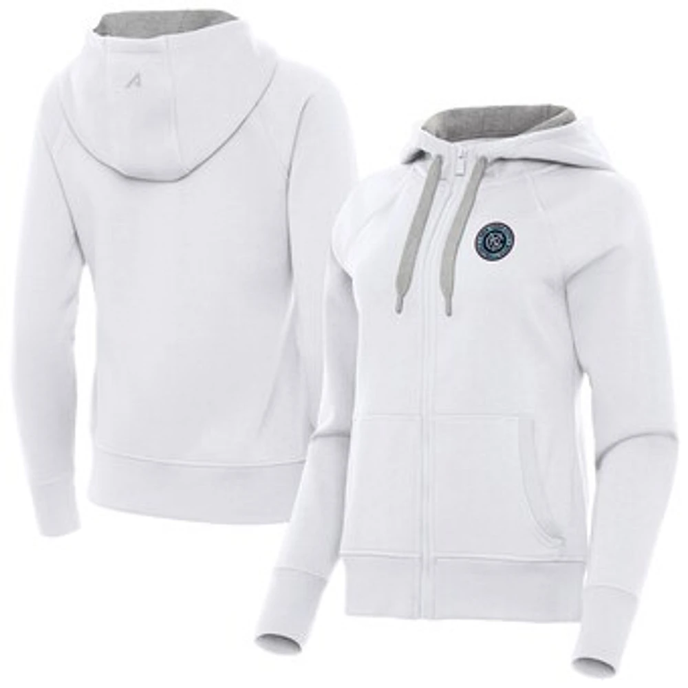 Women's Antigua New York City FC Victory Fleece Raglan Full-Zip Hoodie