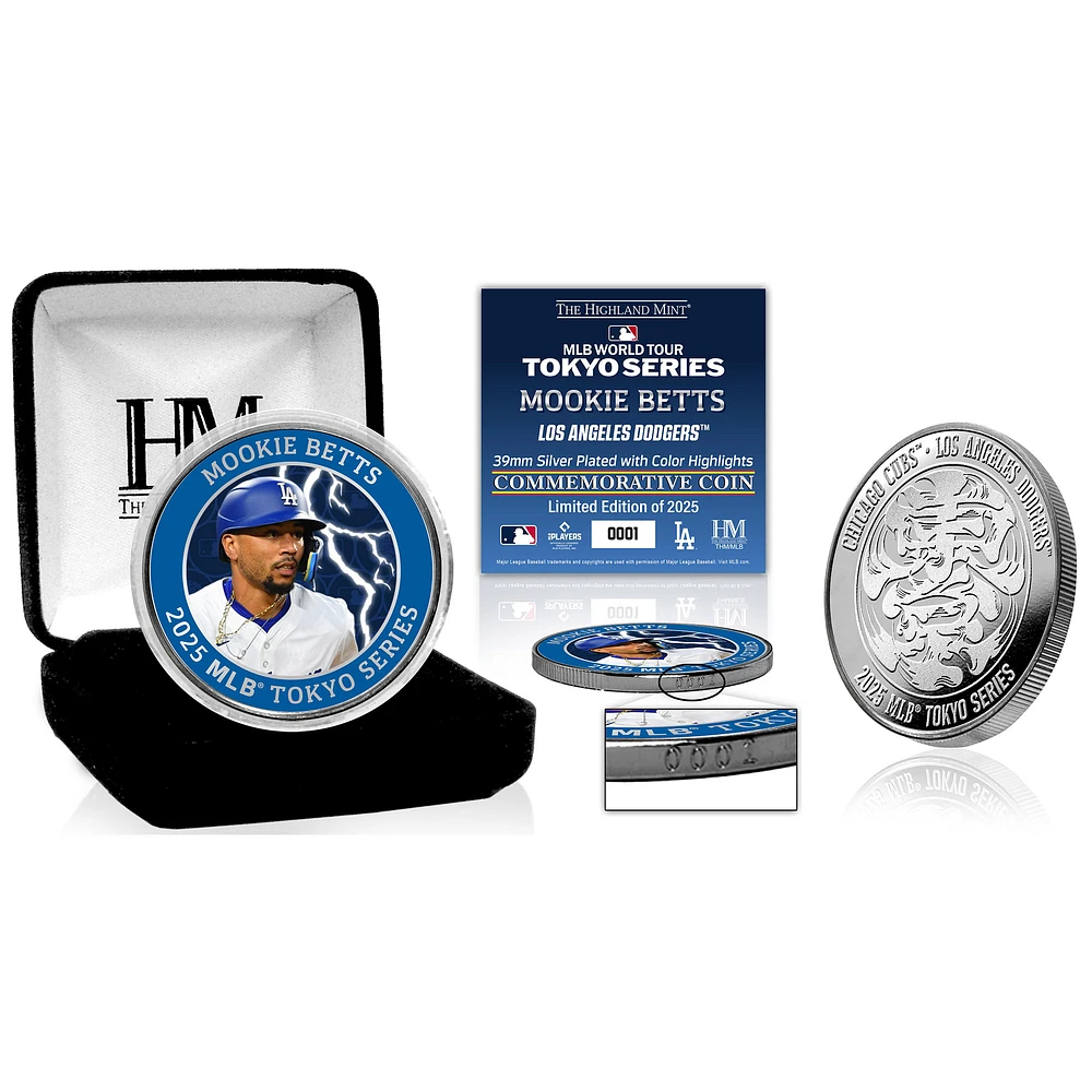 Highland Mint Mookie Betts Los Angeles Dodgers 2025 MLB World Tour: Tokyo Series Silver Mint Coin