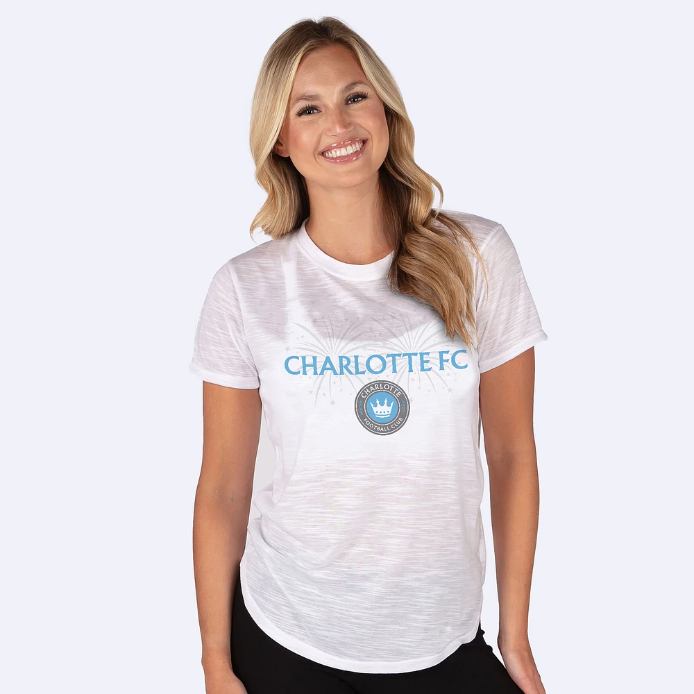 Women's Concepts Sport White Charlotte FC Infuse Lightweight Slub Knit Top