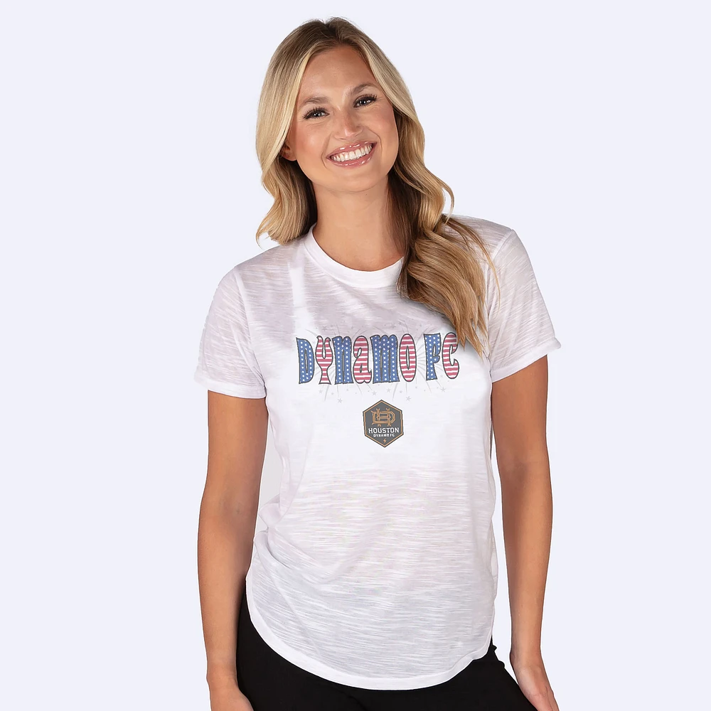 Women's Concepts Sport White Houston Dynamo FC Infuse Lightweight Slub Knit Top