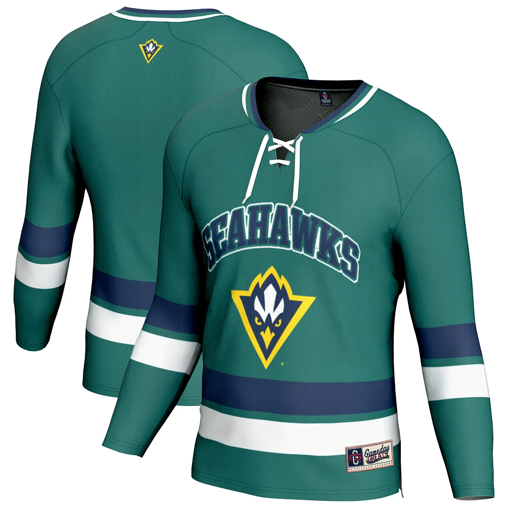 Men's GameDay Greats Teal UNC Wilmington Seahawks Hockey Jersey