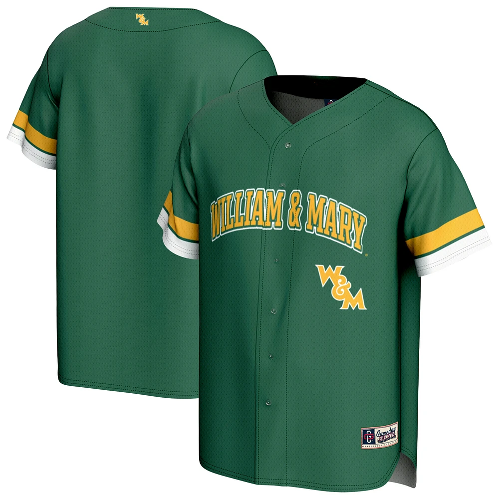 Youth GameDay Greats Green William & Mary Tribe Baseball Jersey