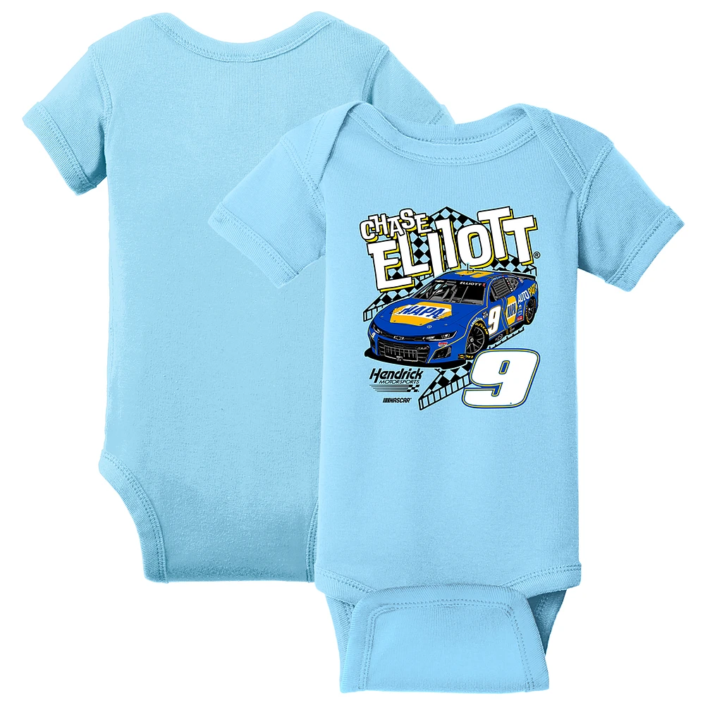 Newborn & Infant Hendrick Motorsports Team Collection Light Blue Chase Elliott Car Bodysuit
