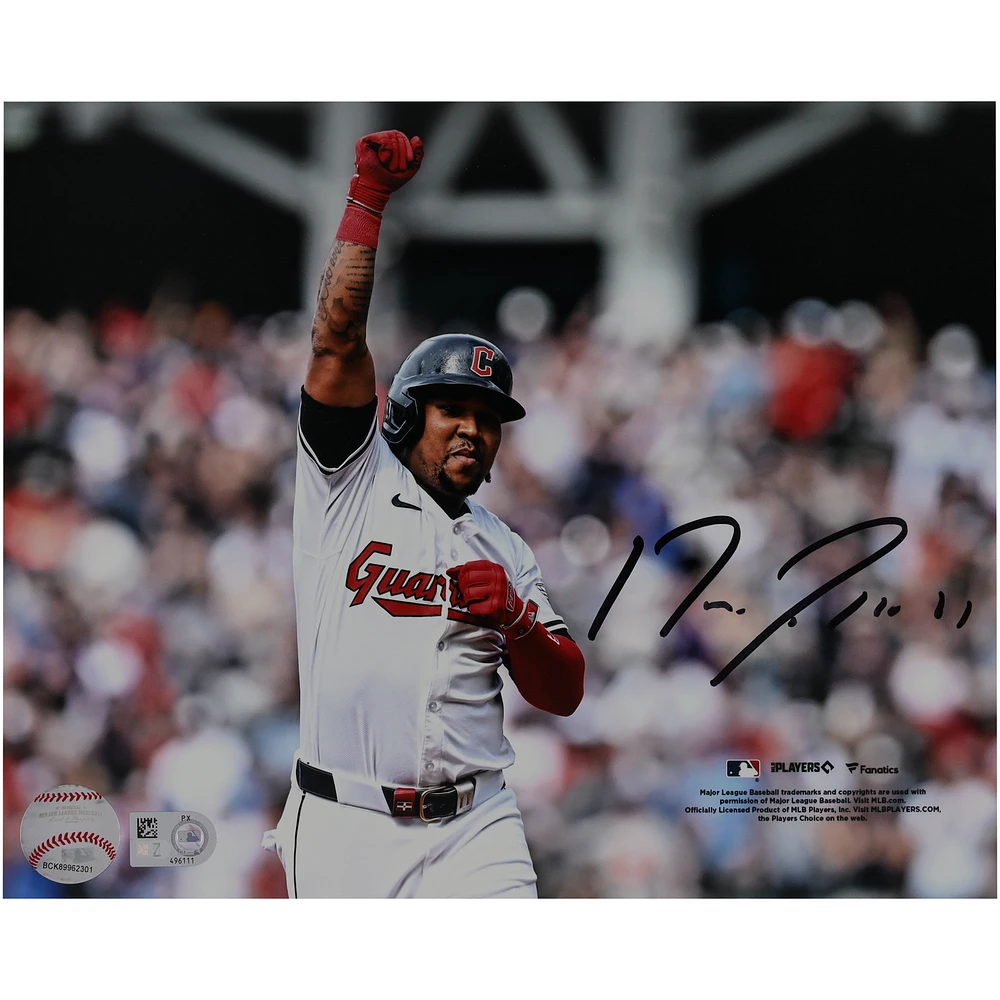 Jose Ramirez Cleveland Guardians Autographed 8" x 10" Celebration Photograph