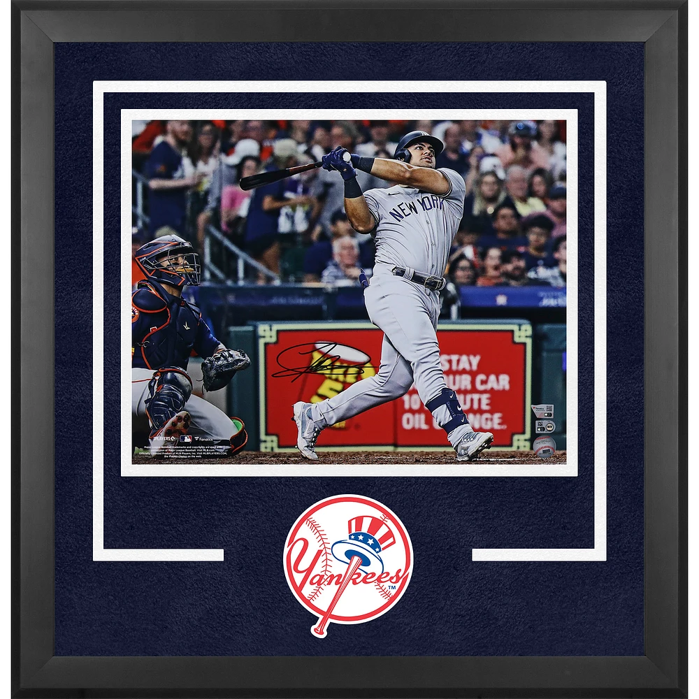 Jasson Domínguez New York Yankees Autographed Deluxe Framed 16" x 20" Home Run Photograph - Signed in Black Ink