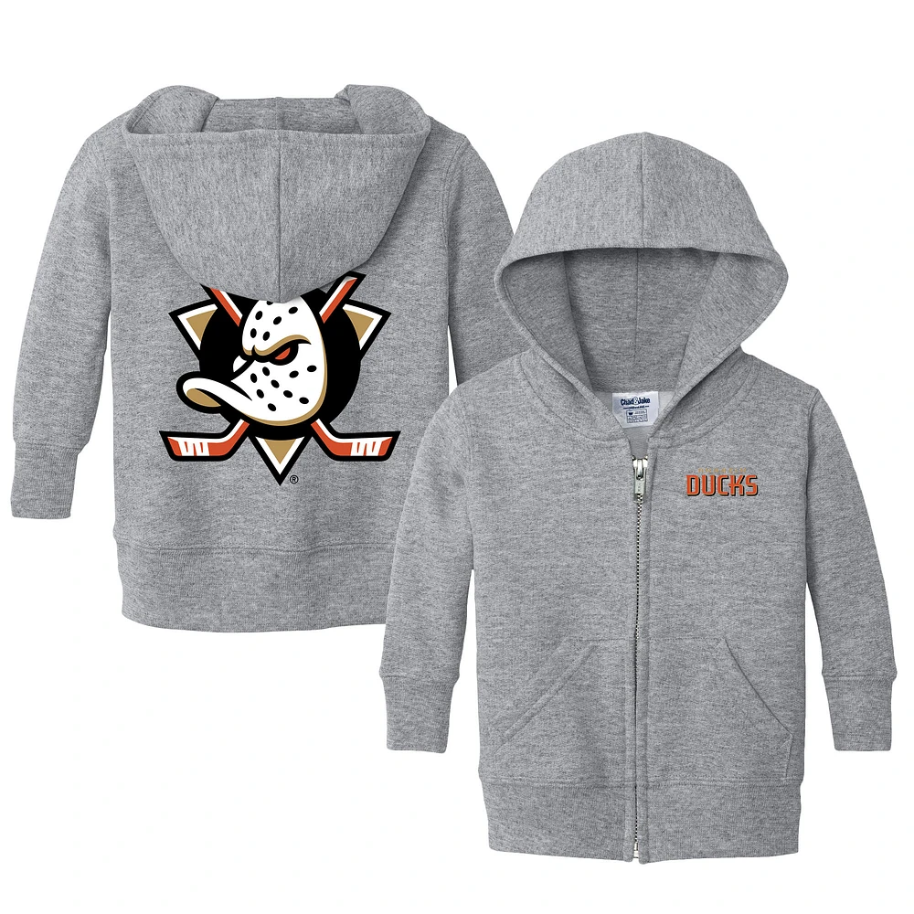 Infant Chad & Jake Heather Gray Anaheim Ducks Logo Full-Zip Hoodie