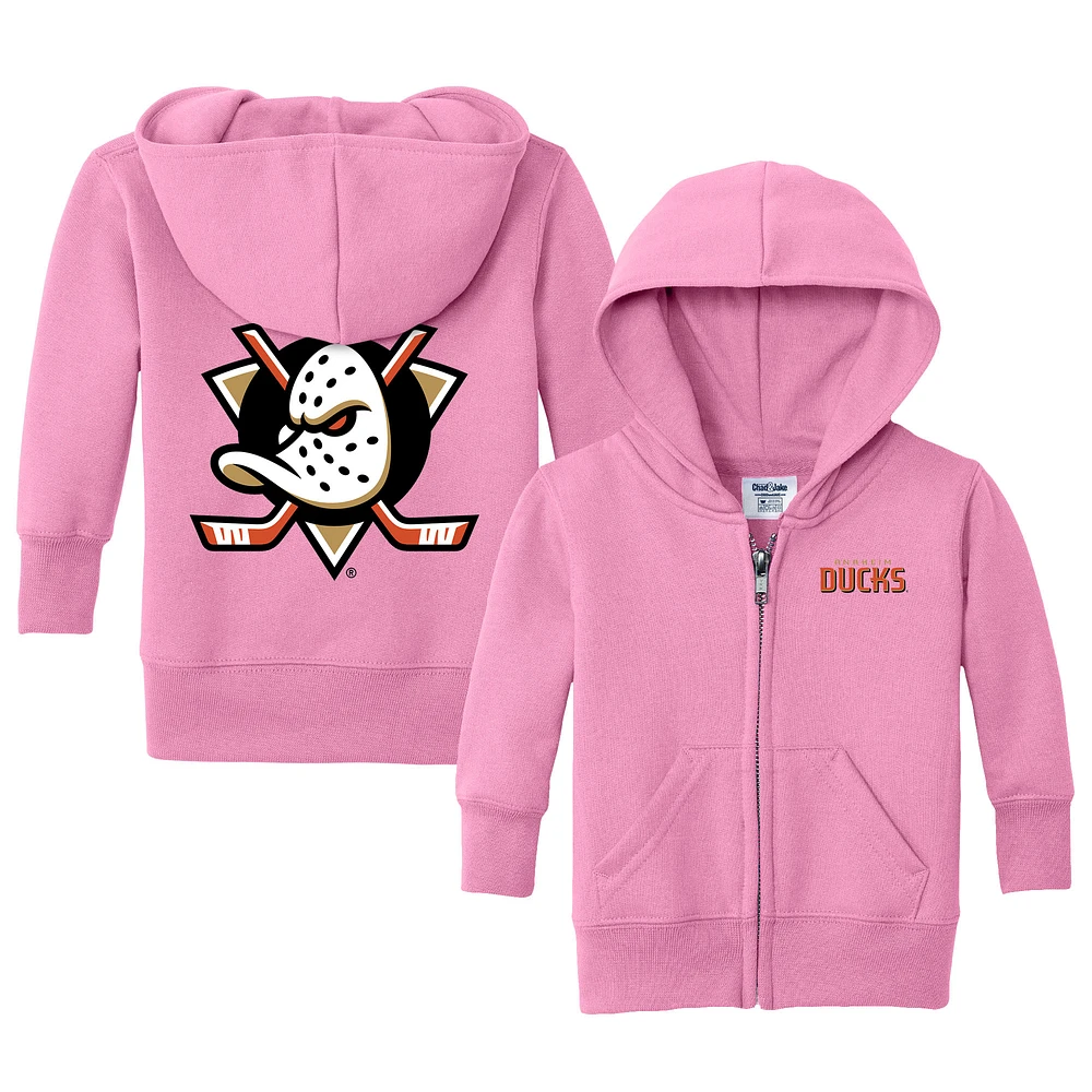 Infant Chad & Jake Pink Anaheim Ducks Logo Full-Zip Hoodie Jacket