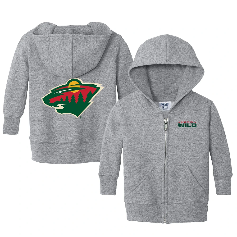 Infant Chad & Jake Heather Gray Minnesota Wild Logo Full-Zip Hoodie Jacket