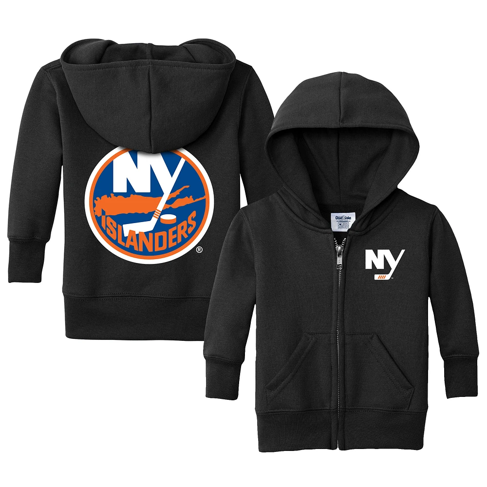 Infant Chad & Jake Black New York Islanders Logo Full-Zip Hoodie