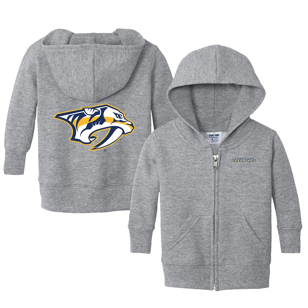 Infant Chad & Jake Heather Gray Nashville Predators Logo Full-Zip Hoodie Jacket