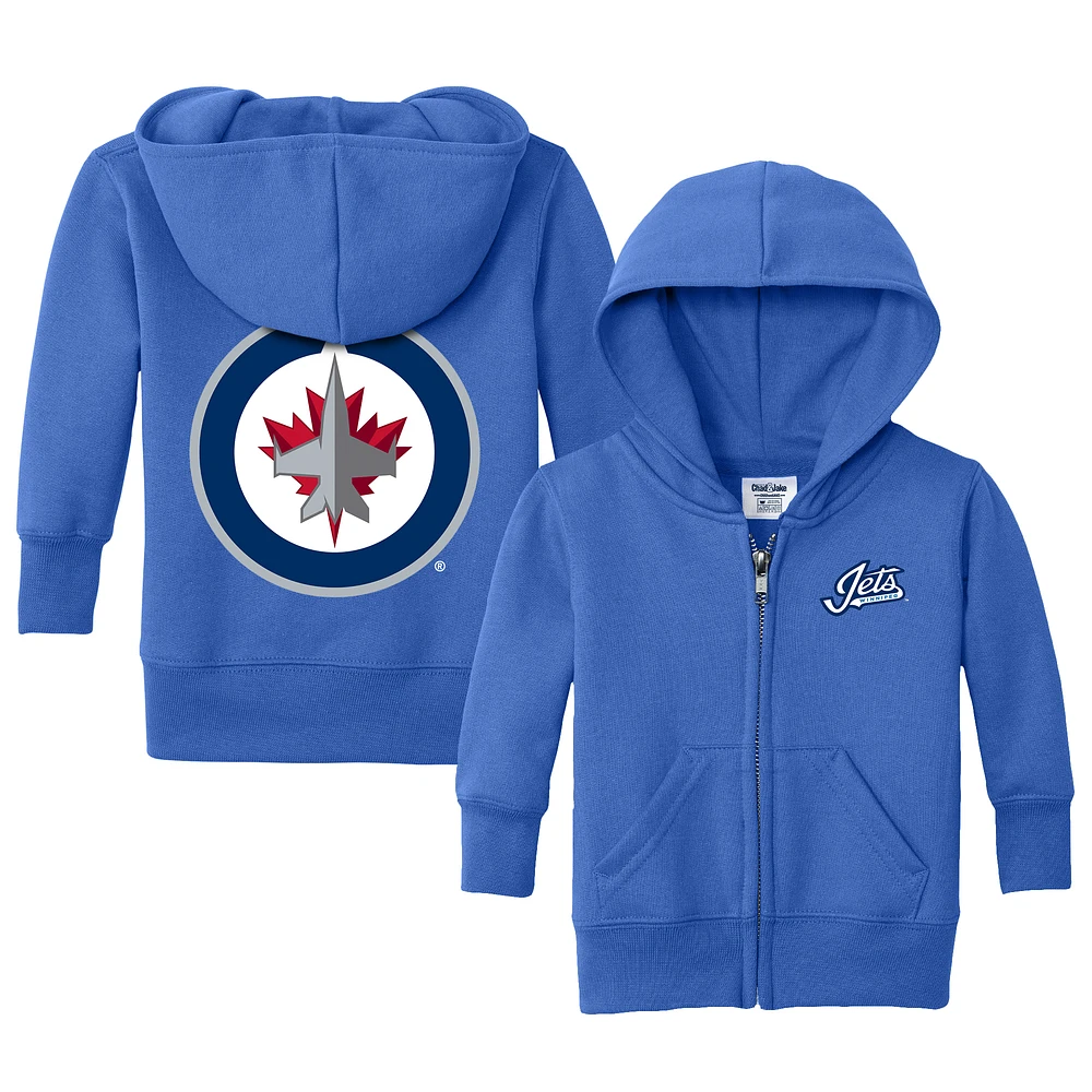 Infant Chad & Jake Blue Winnipeg Jets Logo Full-Zip Hoodie