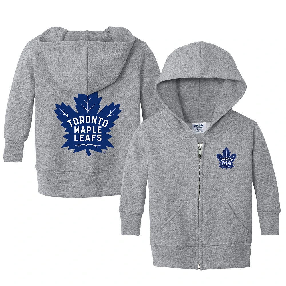 Infant Chad & Jake Heather Gray Toronto Maple Leafs Logo Full-Zip Hoodie