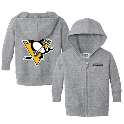 Infant Chad & Jake Heather Gray Pittsburgh Penguins Logo Full-Zip Hoodie