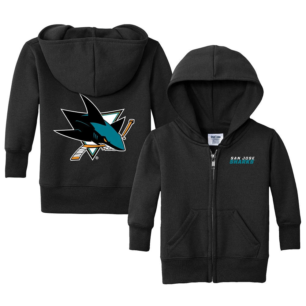 Infant Chad & Jake Black San Jose Sharks Logo Full-Zip Hoodie