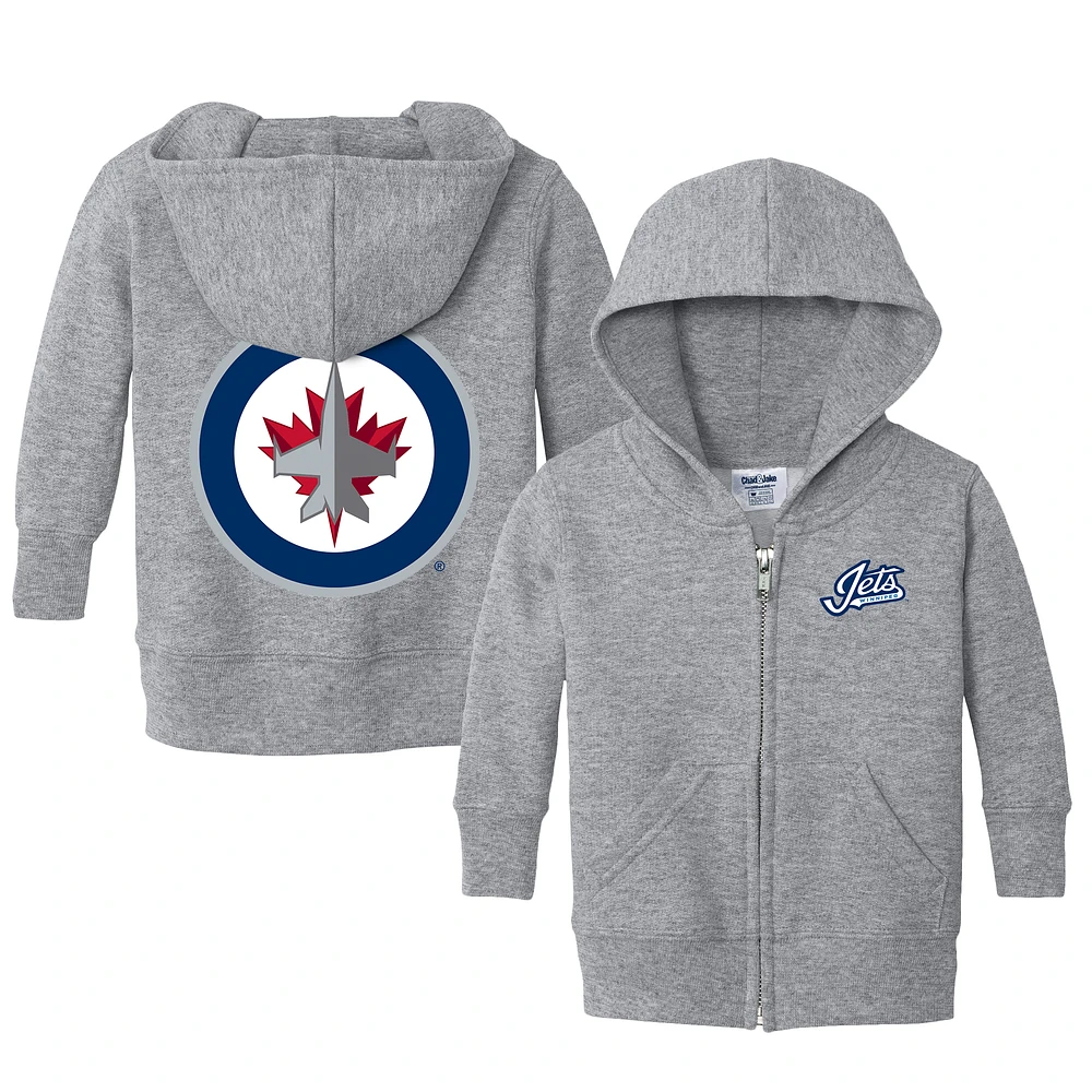 Infant Chad & Jake Heather Gray Winnipeg Jets Logo Full-Zip Hoodie Jacket
