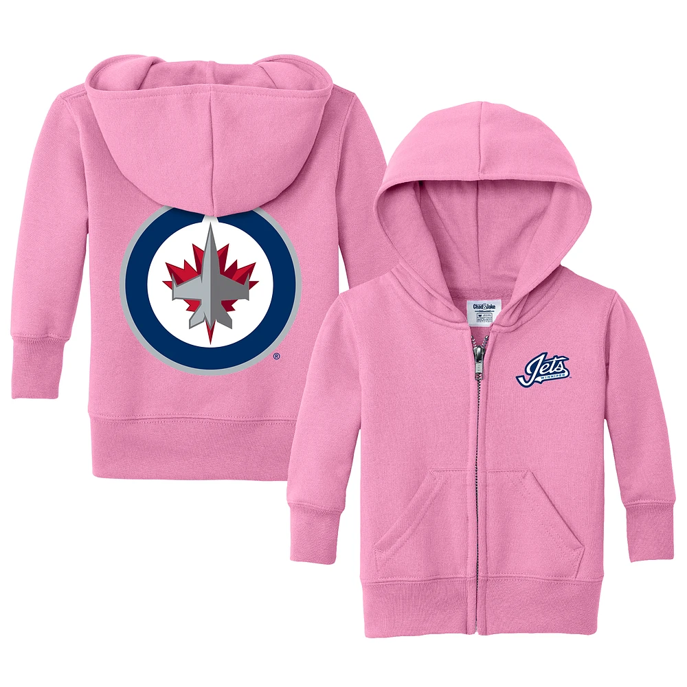 Infant Chad & Jake Pink Winnipeg Jets Logo Full-Zip Hoodie Jacket