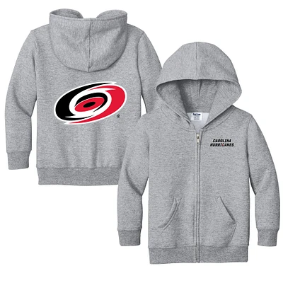 Toddler Chad & Jake Heather Gray Carolina Hurricanes Logo Full-Zip Hoodie Jacket