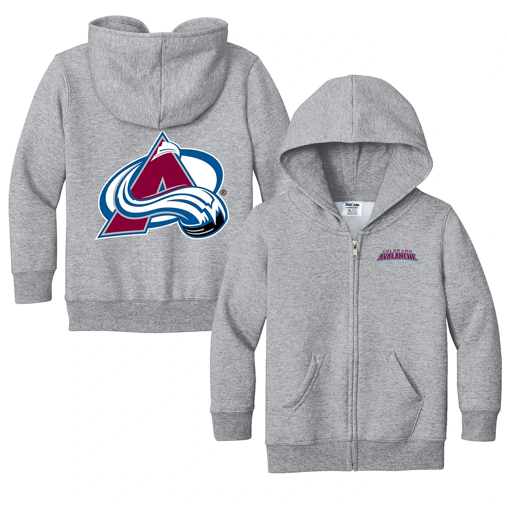 Toddler Chad & Jake Heather Gray Colorado Avalanche Logo Full-Zip Hoodie Jacket