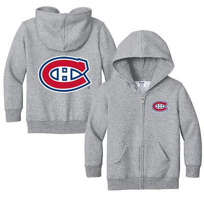 Toddler Chad & Jake Heather Gray Montreal Canadiens Logo Full-Zip Hoodie Jacket