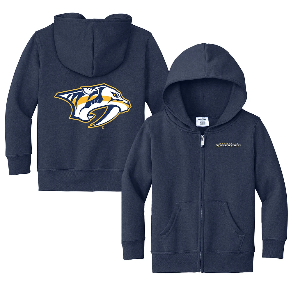 Toddler Chad & Jake Navy Nashville Predators Logo Full-Zip Hoodie Jacket