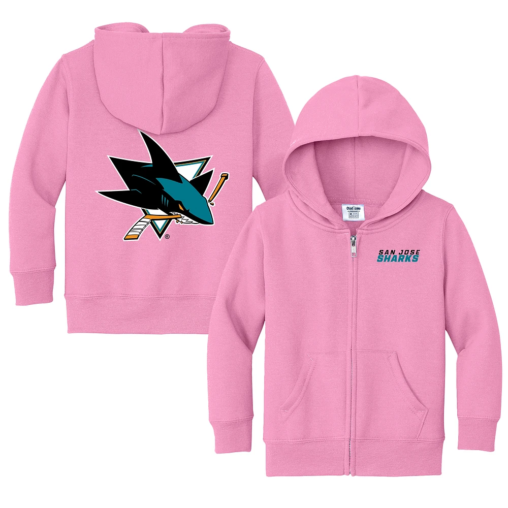 Toddler Chad & Jake Pink San Jose Sharks Logo Full-Zip Hoodie Jacket