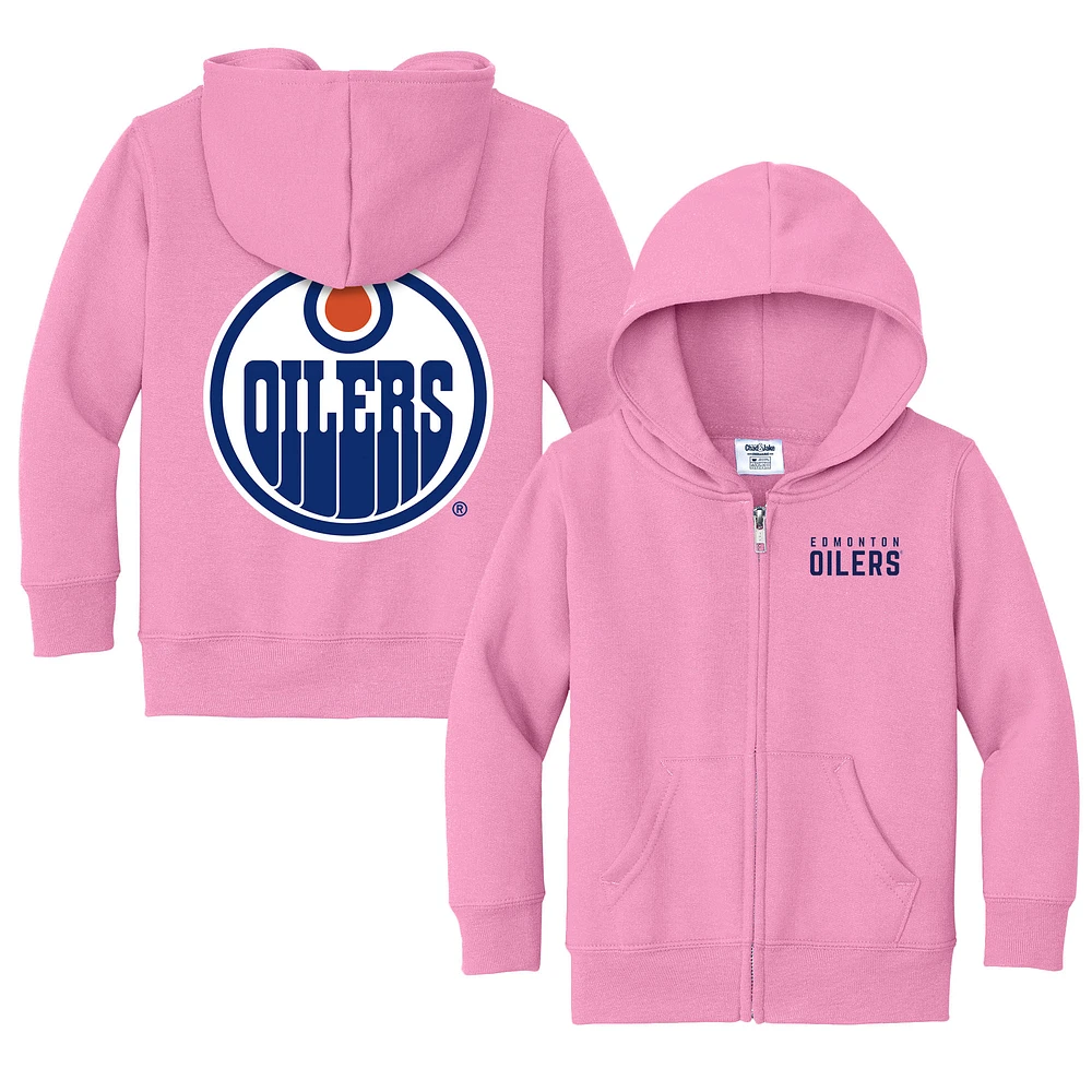 Toddler Chad & Jake Pink Edmonton Oilers Logo Full-Zip Hoodie Jacket