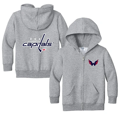 Toddler Chad & Jake Heather Gray Washington Capitals Logo Full-Zip Hoodie Jacket
