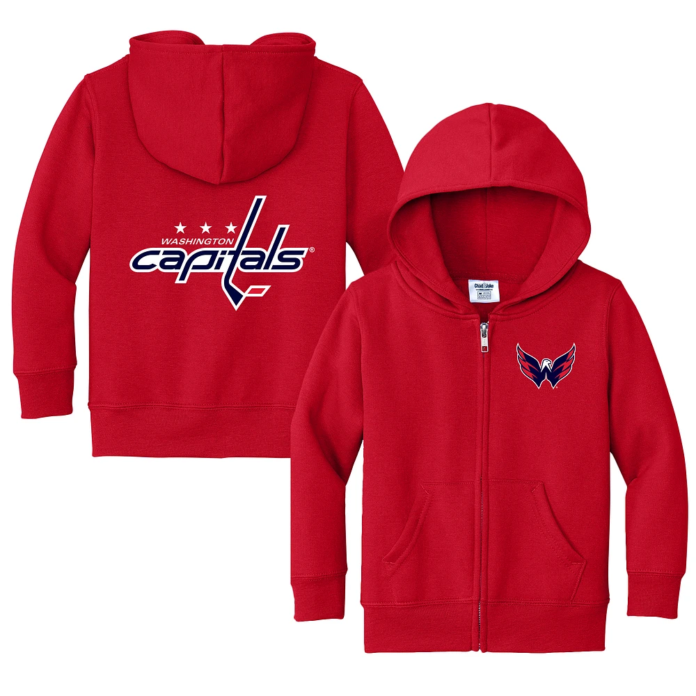 Toddler Chad & Jake Red Washington Capitals Logo Full-Zip Hoodie Jacket