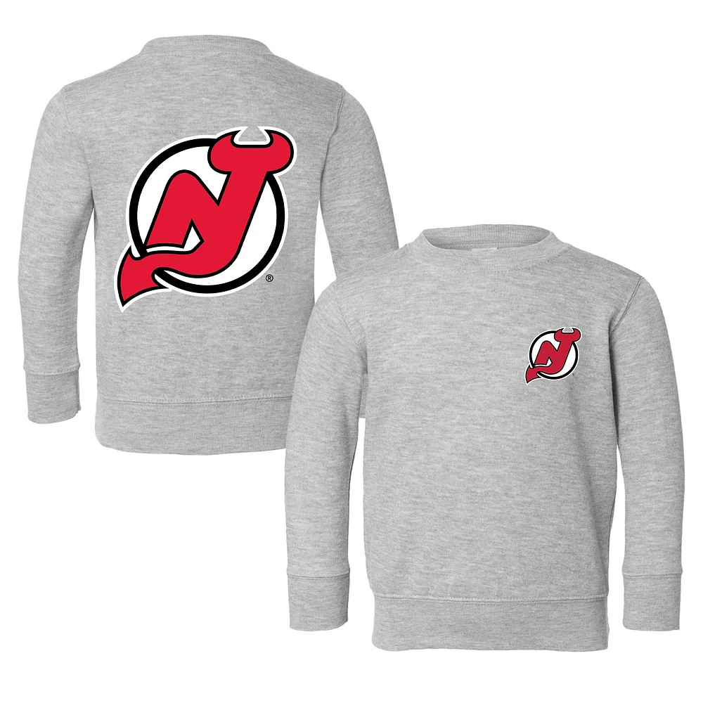 Toddler Chad & Jake Heather Gray New Jersey Devils Pullover Sweatshirt
