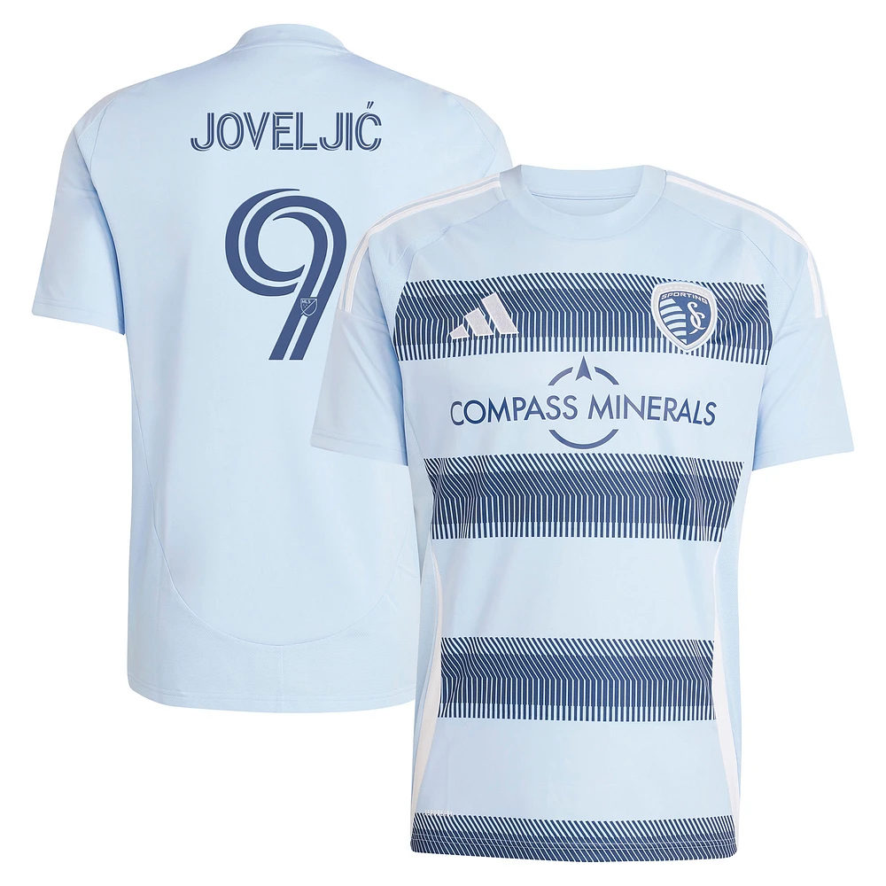Men's adidas Dejan Joveljic Light Blue Sporting Kansas City 2025 One KC Replica Player Jersey