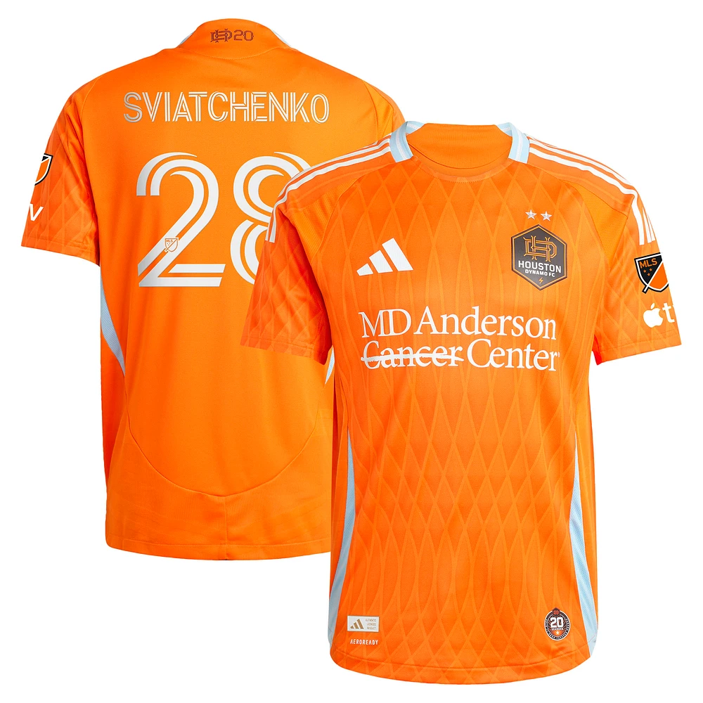 Men's adidas Erik Sviatchenko Orange Houston Dynamo FC 2025 Season 20 Authentic Player Jersey