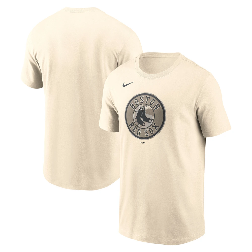 Men's Nike Cream Boston Red Sox Camo Logo T-Shirt