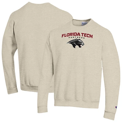 Men's Champion Oatmeal Florida Tech Panthers Powerblend Pullover Sweatshirt