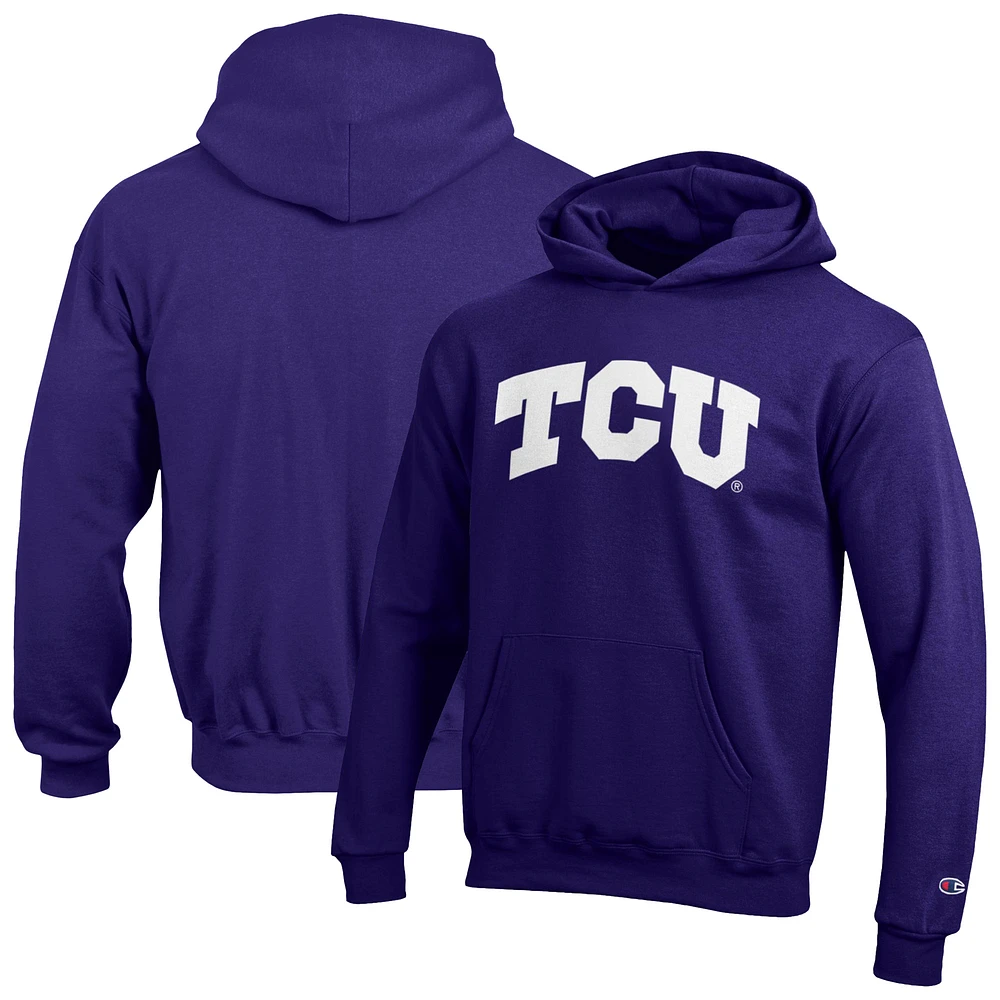 Youth Champion Purple TCU Horned Frogs Powerblend Pullover Hoodie