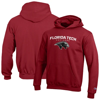 Youth Champion Red Florida Tech Panthers Powerblend Pullover Hoodie