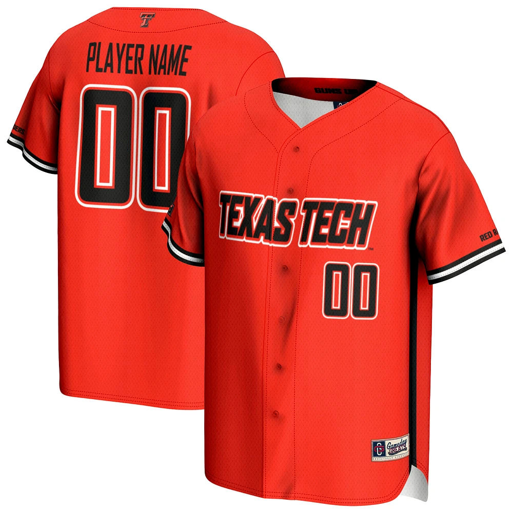 Youth GameDay Greats Red Texas Tech Raiders NIL Pick-A-Player Baseball Lightweight Jersey