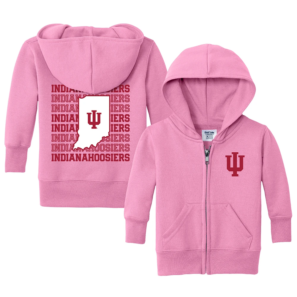 Infant Chad & Jake Pink Indiana Hoosiers Retro Full-Zip Hoodie