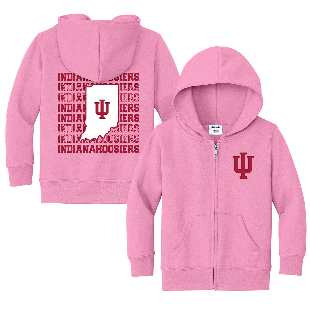 Toddler Chad & Jake Pink Indiana Hoosiers Retro Full-Zip Hoodie